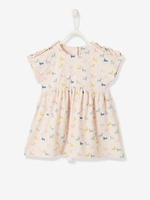Dress with Llama Print for Baby Girls pink light all over printed