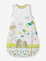 Embroidered Sleeveless Baby Sleep Bag,  Picnic Theme white