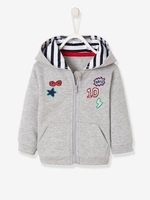 Fleece Jacket with Zip and Patches for Baby Boys grey light mixed color