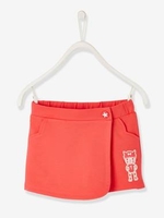 Fleece Skort for Girls red light solid with design