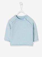 Fleece Sweatshirt for Baby Boys blue light solid with design