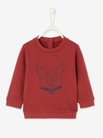 Fleece Sweatshirt for Baby Boys red dark solid with design