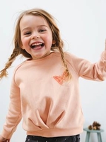 Fleece Sweatshirt for Girls pink light solid with design