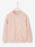 Flower Print Bomber Jacket for Girls pink light all over printed