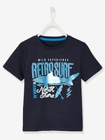 Fun T-Shirt with Reversible Sequins for Boys blue dark solid with design