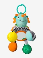 Hedgehog Rattle,  with Mirror,  by INFANTINO blue medium solid with design