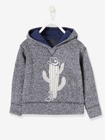 Hooded Sweatshirt,  Cactus Motif blue dark mixed color