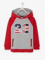 Hooded Sweatshirt for Boys green dark solid with design