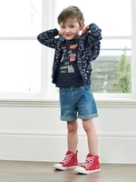 Jacket with Dinosaur Motifs for Boys blue dark all over printed