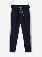 Joggers in Piqué Knit,  for Boys blue dark solid with design