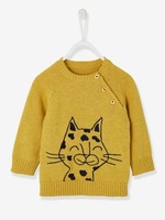 Jumper with Fabric Motif for Baby Boys blue light solid with design