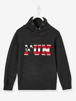 Jumper with Flag & High Neck,  for Boys grey dark mixed color