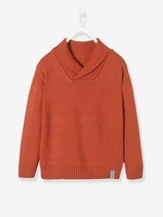 Jumper with Shawl Collar for Boys blue dark solid