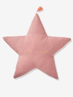 Large Cushion,  Star pink medium solid with desig