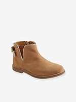 Leather Boots for Girls brown light solid