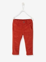 Lined Corduroy Trousers for Baby Boys grey dark solid
