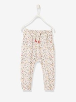 Loose-Fitting Trousers with Flower Print for Baby Girls pink light all over printed
