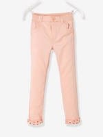 NARROW Hip Slim Trousers for Girls blue dark solid with design