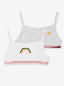 Pack of 2 Stretch Bras for Girls white light two color/multicol