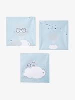 Pack of 3 Bunny Canvasses blue medium solid with design
