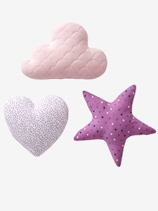Pack of 3 Cushions purple light all over printed