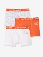 Pack of 3 Stretch Boxer Shorts for Boys white light solid with design
