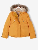Parka with Plush Lining,  for Girls orange medium solid with desig