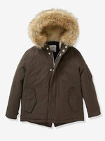 Parka with Sherpa Lining for Boys,  by CYRILLUS olive green