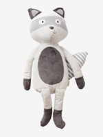 Plush Raccoon grey medium solid with design