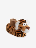 Plush Slippers for Baby Boys brown light solid with design