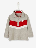 Polo Shirt with Explorer Motif for Baby Boys blue dark solid with design