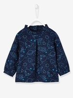 Printed Blouse for Baby Girls blue dark all over printed