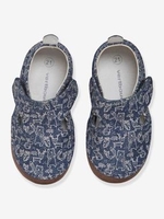 Printed Denim Shoes for Baby Boys blue dark all over printed