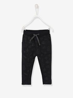 Printed Fleece Trousers for Baby Boys black dark all over printed