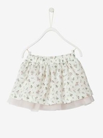 Printed Skirt with Tulle Lining,  for Baby Girls white light all over printed