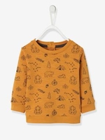 Printed Sweatshirt in Slub Fleece for Baby Boys green dark all over printed