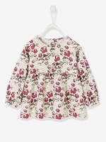 Printed Velour Top for Baby Girls white light all over printed