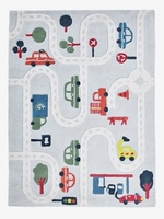 Race Track Rug grey light solid with design