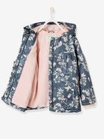 Raincoat with Fleece Lining for Girls blue dark all over printed