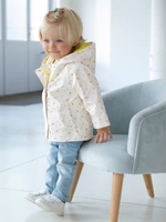 Raincoat with Hood and Motifs for Baby Girls blue dark all over printed