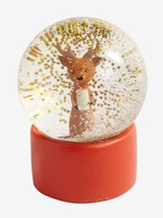 Reindeer Snow Globe orange light solid with design