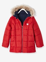Reversible Parka for Girls blue dark solid