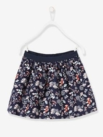Reversible Skirt for Girls blue dark all over printed