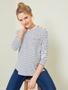 Sailor-Style T-Shirt dark blue stripes