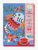 Sand & Glitter Workshop,  Fish Rainbow,  by DJECO blue medium solid with design