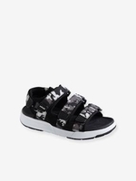 Sandals for Boys black dark all over printed