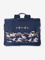 Satchel with Camouflage Print,  for Boys blue dark solid