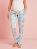 Satin Maternity Trousers,  Exotic Print green medium all over printed