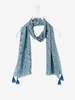 Scarf with Floral Print blue/print