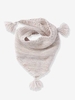 Scarf with Pompons,  for Girls blue dark solid